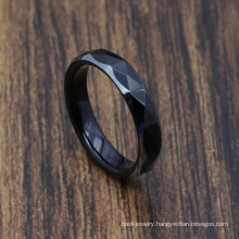 Man Woman 4mm Classic Black Tungsten Rings in Stock